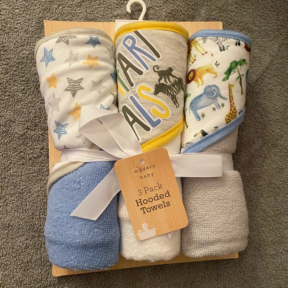 Safari animal hooded bath towels